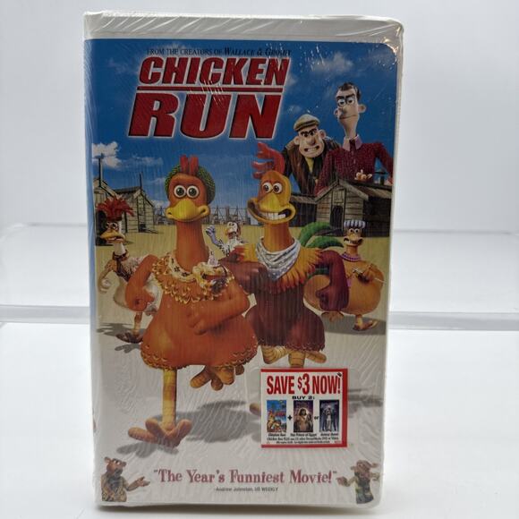 New Sealed! Chicken Run VHS 2000 Video Tape DreamWorks Original Movie Clamshell - Picture 1 of 9